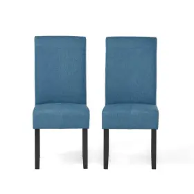 10346 Noble House Pertica Blue T-stitch Dining Chairs Set Of 2