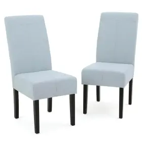 10348 Noble House Perticia Light Sky Fabric Upholstered Dining Chair Set Of 2