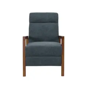 106752 Noble House Ismay Charcoal And Brown Fabric Waterfall Back Pushback Recliner Chair