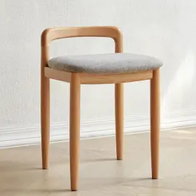 114154 Noble House Stellanova Natural Gray Modern Fabric Beech Wood Armless Side Chair
