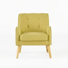 11896 Noble House Felicity Mid-century Modern Button Back Wasabi Fabric Armchair