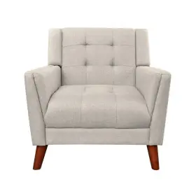 43013 Noble House Arm Chair 32.5 Inch H X 30.5 W Wood Frame With Tufted Cushions In Beige
