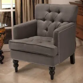 753732cy Noble House Melissa Fabric Club Chair In Gray