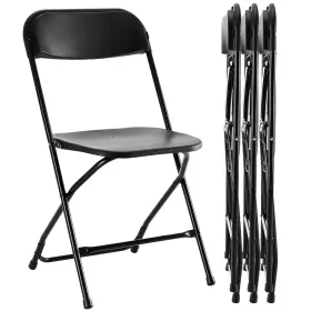 Gu39434 Nobrand 4 Pack Black Plastic Folding Chair Indoor Outdoor