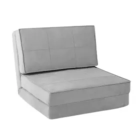 Yz40-084-900-09 Nobrand Ultra Soft Suede 3 Position Convertible Lounge Flip Chair Silver