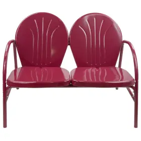 35127449 Northlight 42 Inch Outdoor Retro Tulip Loveseat Mulberry