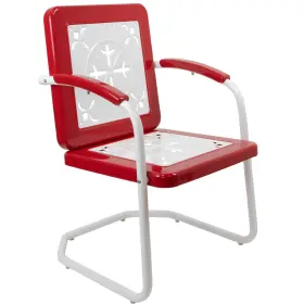 35127450 Northlight 35 Inch Square Outdoor Retro Tulip Armchair Red And White