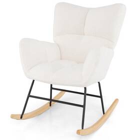 Nursery Rocking Chair Comfy Backrest Armrest-beige - Color Bei 197867889081 With And Armrest-beige -