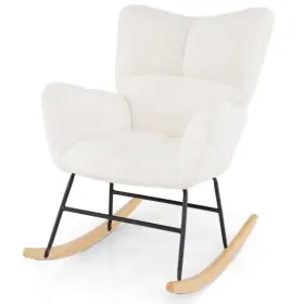 Nursery Rocking Chair Comfy Backrest Armrest-beige - Color Bei 197867889081 With And