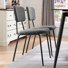 Oakham 709688504045 Dining Chairs Set Of 4 Boucle Upholstered Kitchen
