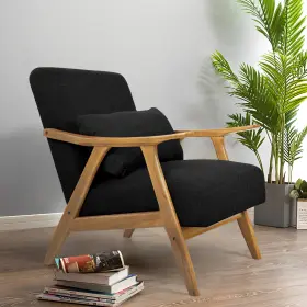 Oakham 767248404952 Accent Chair Single Fabric Lounge Reading Armchair With Soft Wood Frame