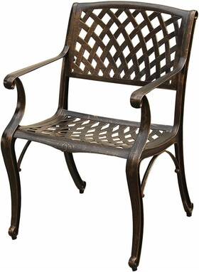 Oakland Living Az1016-mesh-kd-chair-bz Mesh Cast Aluminum Bronze Patio Dining Chair