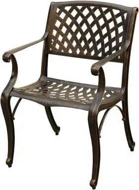 Az1016-mesh-kd-chair-bz Oakland Living Mesh Cast Aluminum Bronze Patio Dining Chair