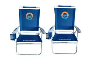 Ocean Zero 037873902025 Set Of 2. Blue Tall Height Beach Chair Cupholder - Rust