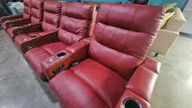 Ms2000720671001 Octane Turbo Xl700 By Theater Recliner - Red Leather Used