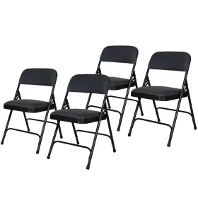 Oef2210 Oef Furnishings Deluxe Fabric Upholstered Folding Chair Black Durable Doubl