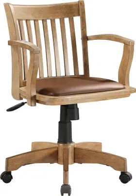 108fw-1 Office Star Products Osp Home Furnishings Deluxe Wood Bankers Desk Chair With Padded Seat Height