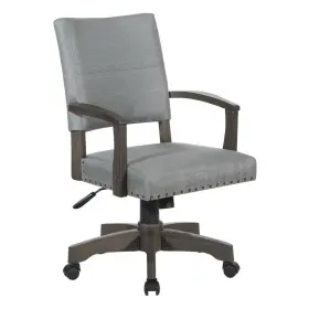 111ag-gry Office Star Products Wood Bankers Series Santina Chair With Antique Grey
