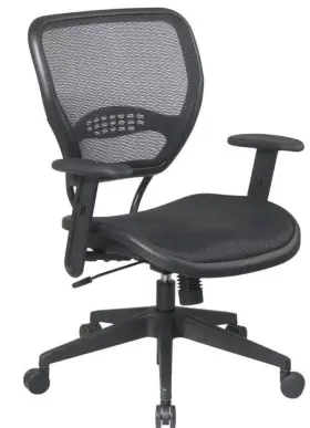 5560 Office Star Products Deluxe Chair 26.75 Inch W Ergonomic Fabric Seat Black