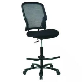 Office Star Products 726084128798 15 Series 21.5 Inch Width Standard Black Fabric Drafting Chair With Lumbar Suppor