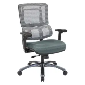 99667t-2m Office Star Products Vertical Grey Mesh Back Chair With Titanium Base And Seat