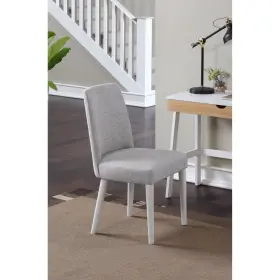 28991-whg Olive & Opie And Taylor Chair White Legs Gray Fabric