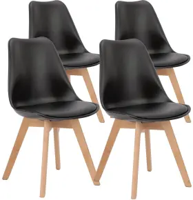 Olixis 702417963403 Dining Chairs Set Of 4 Kitchen Mid-century Modern With Wood Leg