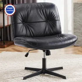 Ch-7294bkn Olixis Criss Cross Chair Without Wheels Legged Office Armless Wide Vanity Desk