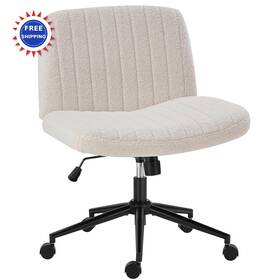 Olixis Loj3-7262-tdbg Criss Cross Chair With Wheels Wide Legged Office Desk Vanity Adjustable