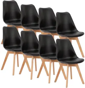 Olxcybk8p-3 Olixis Dining Chairs Set Of 8 Kitchen Mid Century Modern With Wood Legs