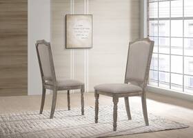 Oosofi 313095764727 Wood Pedestal Dining Chair In Reclaimed Gray Set Of 2