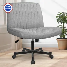 Mlw-wh-02 Orange Factory Office Chair Adjustable Swivel Gray Fabric Armless Desk Vanity