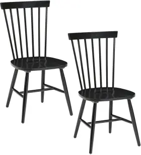 Osp Home Furnishings 090234520481 Eagle Ridge Traditional Windsor Style Solid Wood Dining Chairs 2-pack Black