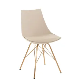 Aky-u28 Osp Home Furnishings Oakley Mid-century Modern Bucket Chair Faux Leather Cream