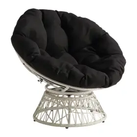 Bf29296cm-bk Osp Home Furnishings Papasan Chair With Black Round Pillow Cushion And Cream
