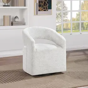 Dvn-h26 Osp Home Furnishings Devin White Speckle Fabric Swivel Chair