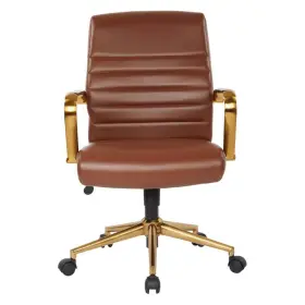 Fl22991g-u41 Osp Home Furnishings 22.5 Inch Width Standard Saddle And Gold Faux Leather Task