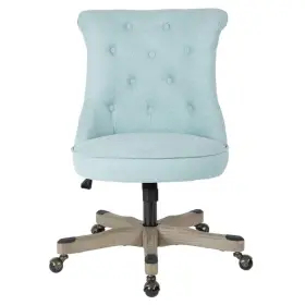 Hnnsa-e15 Osp Home Furnishings Hannah Mint Fabric Tufted Office Chair With Grey Wood Base
