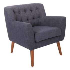 Osp Home Furnishings Mll51-m19 Mill Lane Chair In Navy Blue Fabric With Coffee Legs