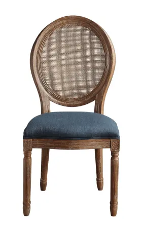 Ste-k14 Osp Home Furnishings Stella Cane Back Chair In Blue Azure Fabric Furnishing - New Ob