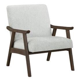 Osp Home Furnishings Wdn51bb-h14 Weldon Armchair In Smoke Gray Fabric With Brushed Brown Finished Frame