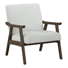 Wdn51bb-h14 Osp Home Furnishings Weldon Armchair In Smoke Gray Fabric With Brushed Brown Finished Frame