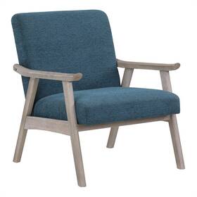Osp Home Furnishings Wdn51bg-by4 Weldon Armchair In Azure Blue Fabric With Brushed Grey Finished Frame
