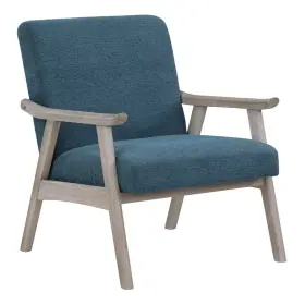 Wdn51bg-by4 Osp Home Furnishings Weldon Armchair In Azure Blue Fabric With Brushed Grey Finished Frame