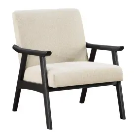 Wdn51bk-by6 Osp Home Furnishings Weldon Mid-century Modern Armchair Linen Fabric With Black