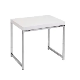 Wst09-wh Osp Home Furnishings Wall Street White Melamine And Chrome End Table