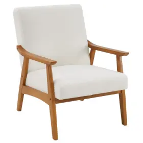Outopee 303031708632 Accent Chairs 33.1 Inch X 27.6 Wood Frame Square Velvet Upholstery White