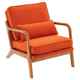 Outopee 744110854121 Orange Upholstered Lounge Chair Arm Single