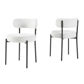 Panana 710917969214 Modern Dining Room Chairs Mid-century Round Upholstered Boucle Kitchen Din Inch