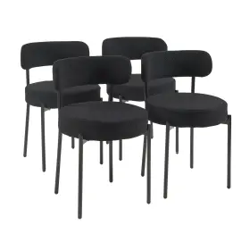 Panana 710917969313 Modern Dining Room Chairs Mid-century Round Upholstered Boucle Kitchen Din Inch